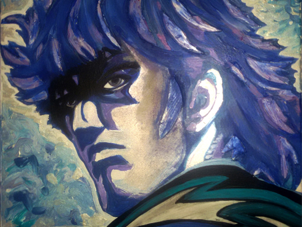  Quadri Pop Art di Carla Bertoli - KEN IL GUERRIERO Dedicated to Tetsuo Hara e Buronson - Tecnica mista 40x40 - 2018